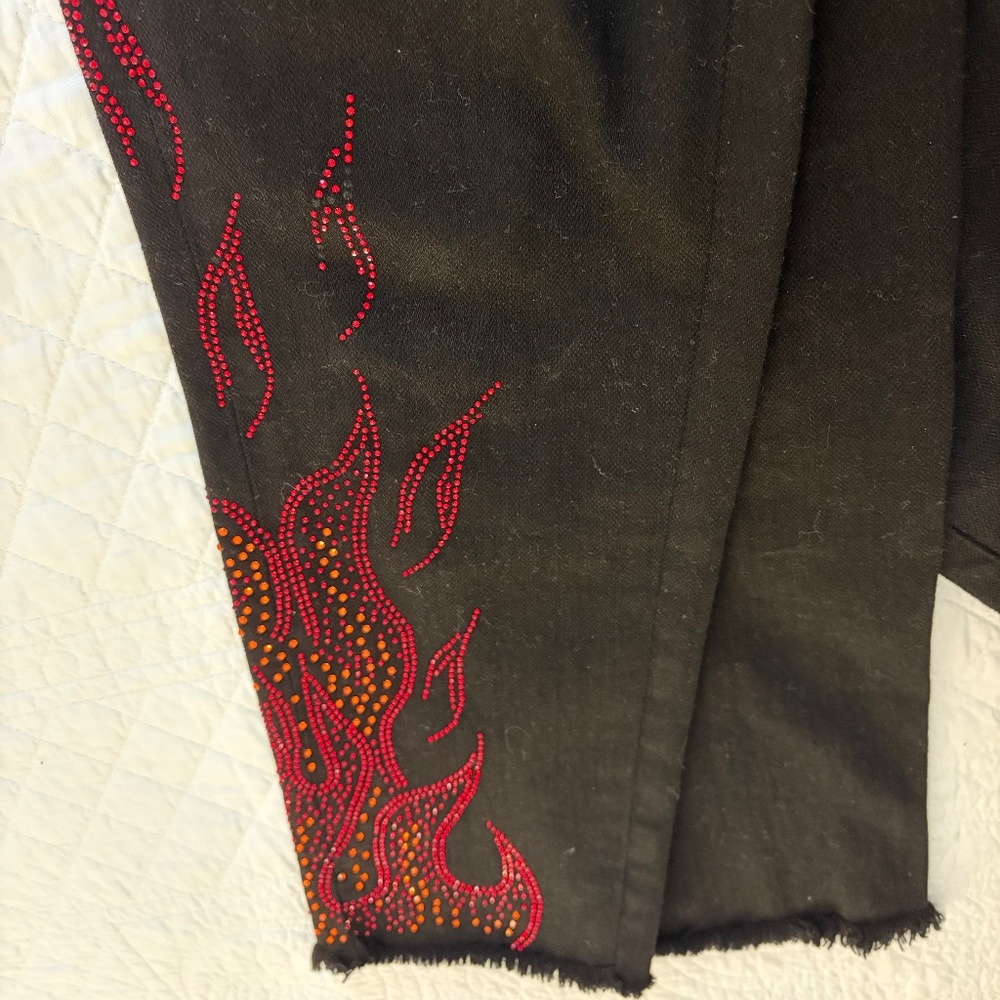 Carmar Mia Rhinestone Flame black jeans 26